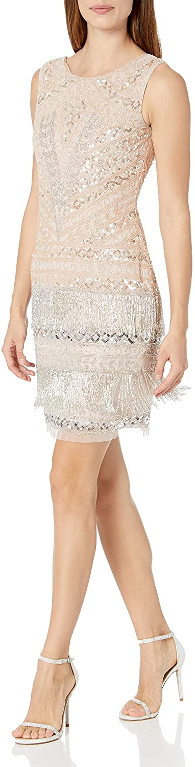 Price:$253.63    Adrianna Papell Women's Beaded Fringe Cocktail Dress  Clothing