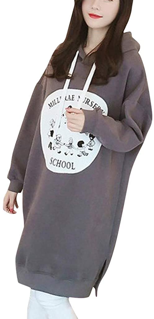 Price:$4.93    Inforin Warm Women Dresses Sweaters Winter Pullover Thick Casual Solid Color Hooded Print Letters Long Sleeve Sweatshirts  Clothing