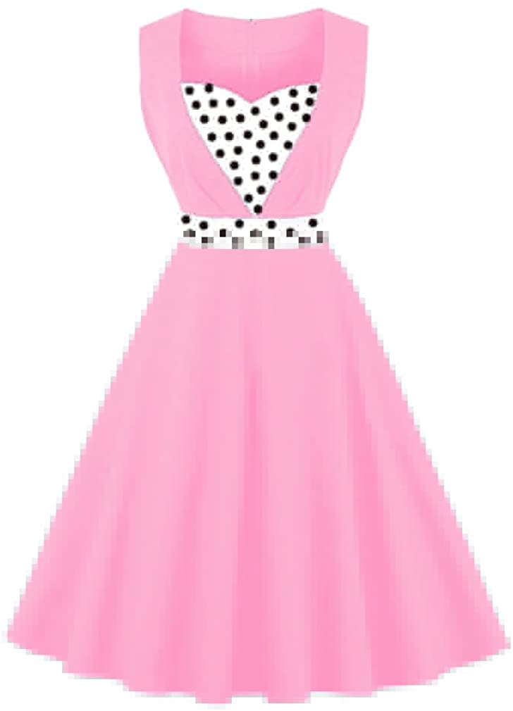Price:$23.99    LECHEERS Women's Sleeveless Vintage 1950s Cocktail Evening Tea Dresses A-line Party Dress  Clothing