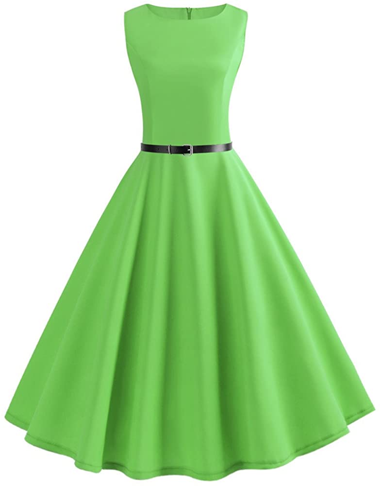 Price:$16.89    Long Dresses for Women,Women Vintage Sleeveless O Neck Evening Vintage Gown Party Prom Swing Dress  Clothing