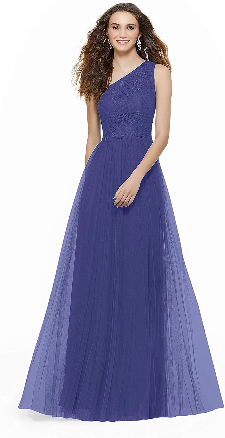 Price:$79.00    Women's A Line Long Tulle Prom Dresses Lace Bridesmaid Dress  Clothing