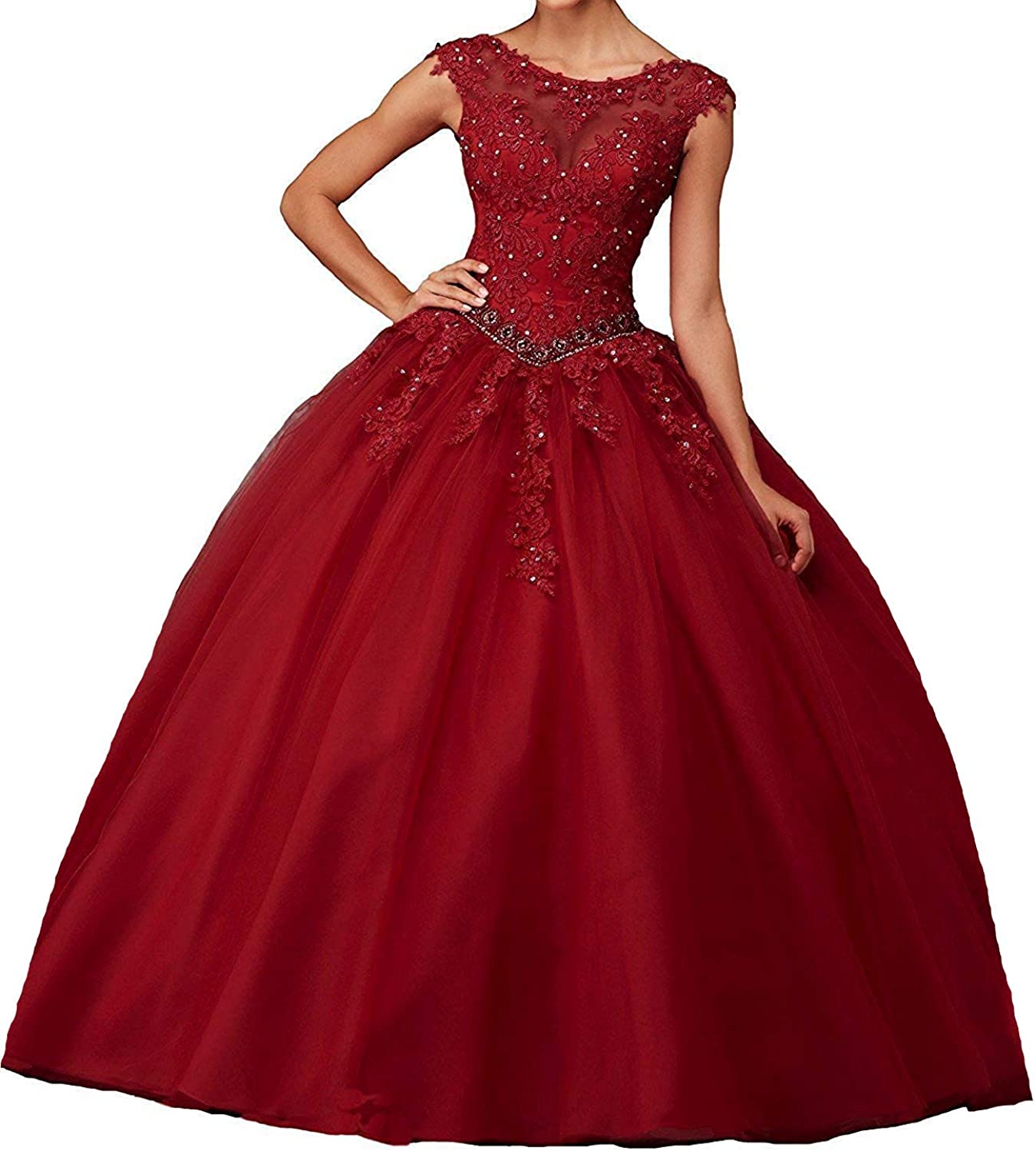 Price:$139.00    2019 Women's Lace Pageant Quinceanera Dresses Beaded Crystal Ball Gown Prom Evening Gowns Royal Blue Pink Red Plus Size  Clothing