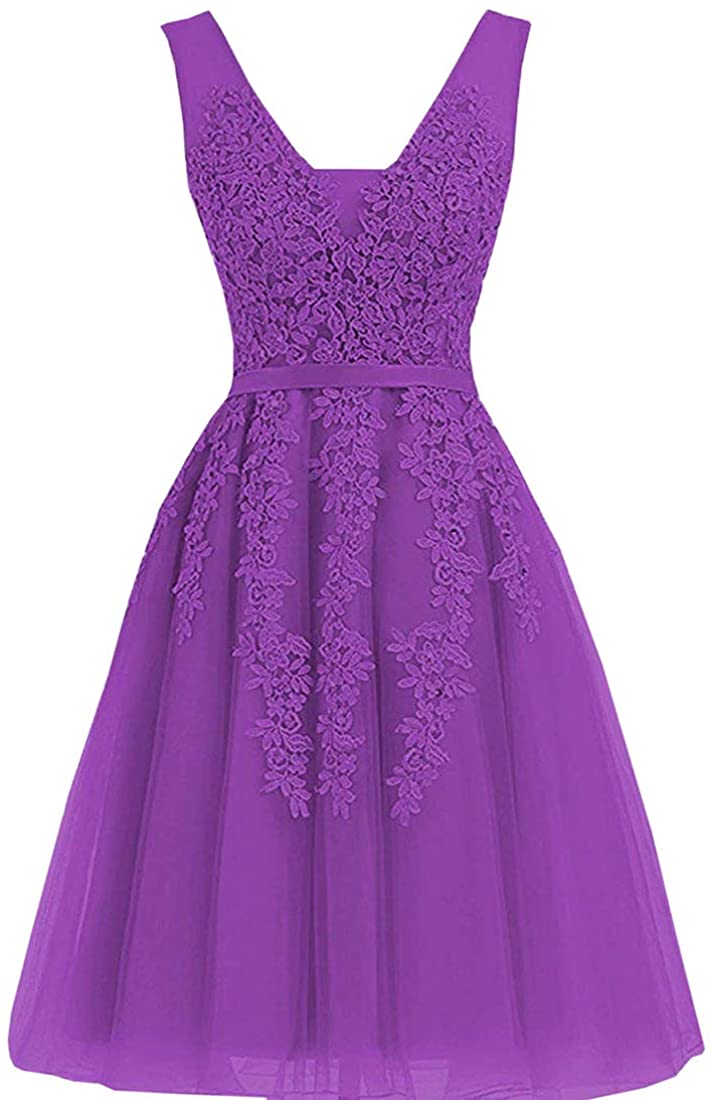 Price:$69.99    Annadress Women's Net Bridesmaid Dresss Evening Cocktail Gowns 6 Light Purple  Clothing