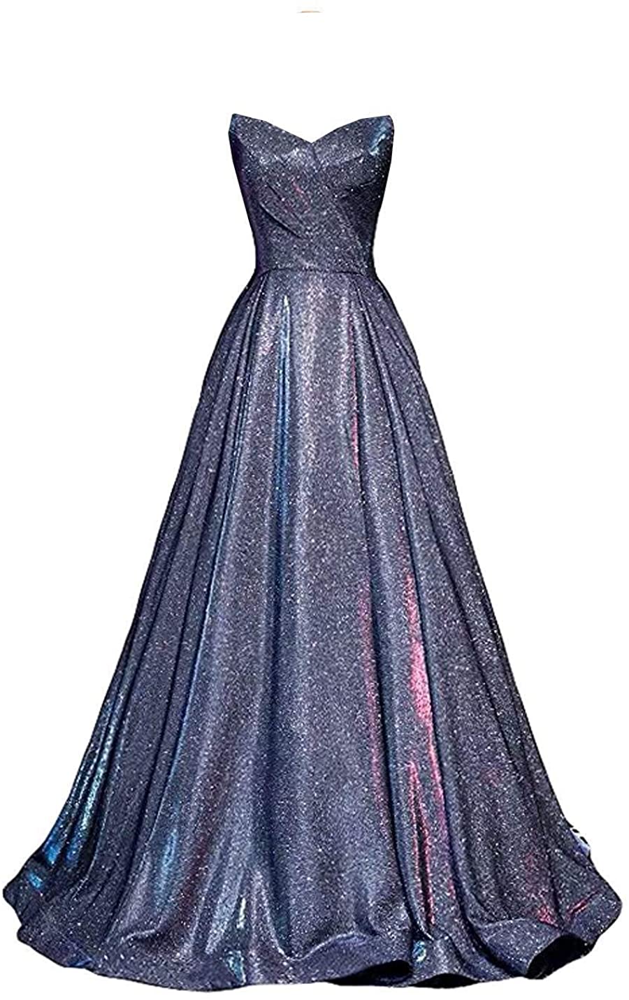 Price:$79.99    Vivian's bridal Women's 2019 Glitter Sweetheart Ball Gown Long Strapless Elegant Formal Dresses WLTE52  Clothing