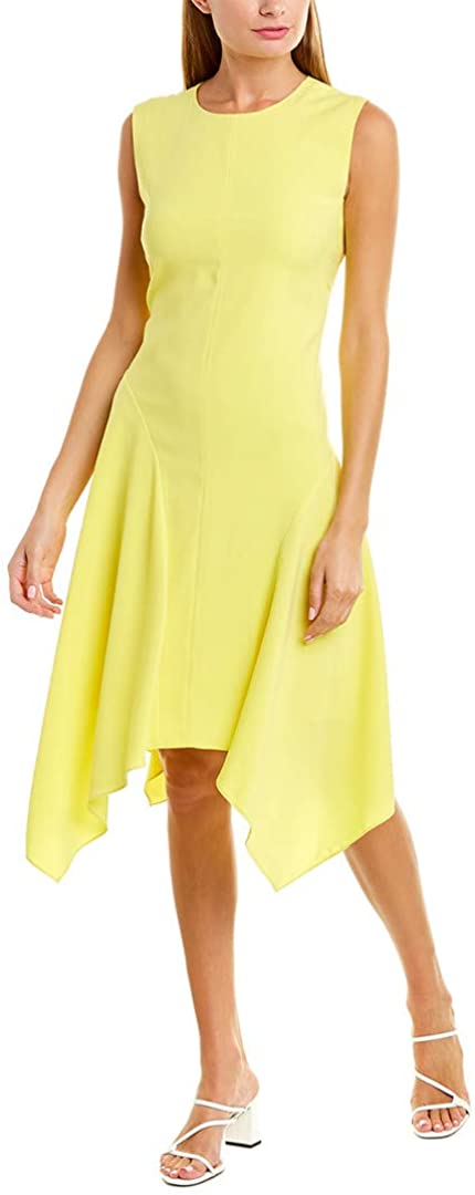 Price:$22.99    Vince Camuto Women's Sleeveless Satin Back Texture Asymmetrical Hem Dress  Clothing