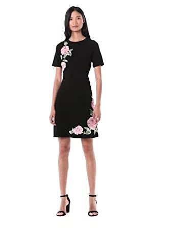 Price:$59.99    Jax Women's Short Sleeve Fit & Flare with Embroidered Flower Detail  Clothing