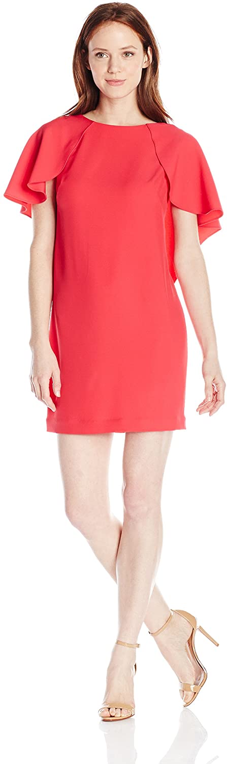 Price:$34.97    Calvin Klein Women's Petite Cap-Sleeve Shift Dress with Cascading Sleeves  Clothing