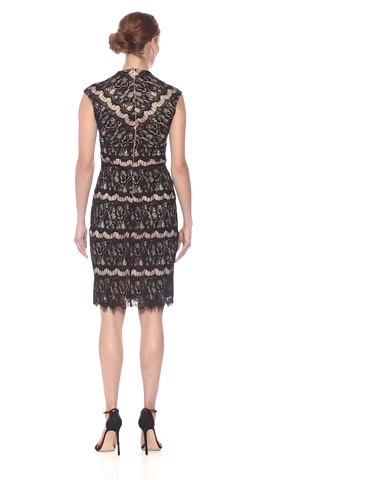Price:$92.32    Marina Women's Short Lace Cocktail Dress with Low V  Clothing
