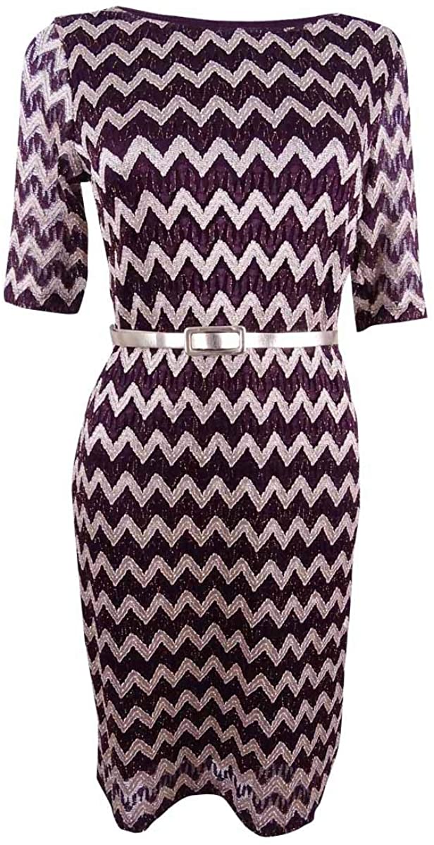 Price:$13.04    Connected Women's Metallic Chevron Lace Dress  Clothing
