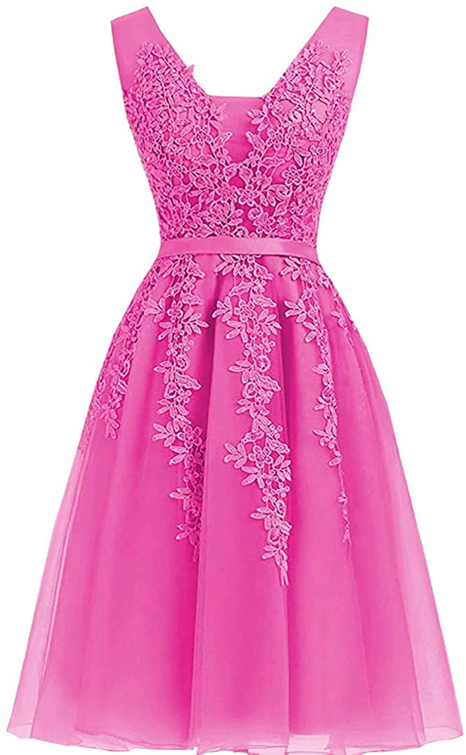 Price:$69.99    Annadress Women's Net Bridesmaid Dresss Evening Cocktail Gowns 14 Rose Red  Clothing