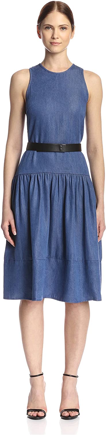 Price:$48.02    Aijek Women's Idleness Midi Dress, Blue Denim, M  Clothing