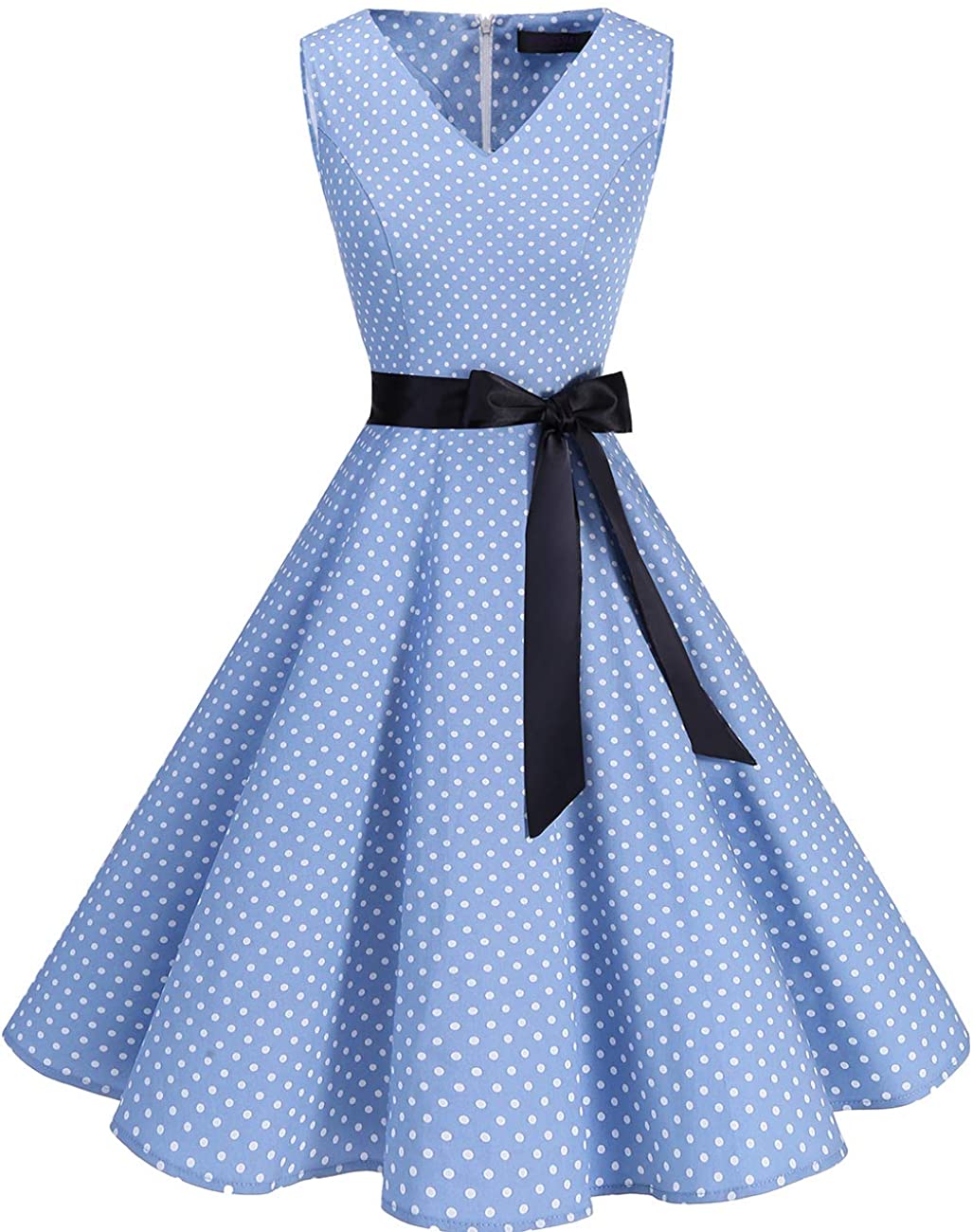Price:$15.99    Bridesmay Women's 50s Vintage V-Neck Retro Rockabilly Swing Cocktail Party Dress  Clothing