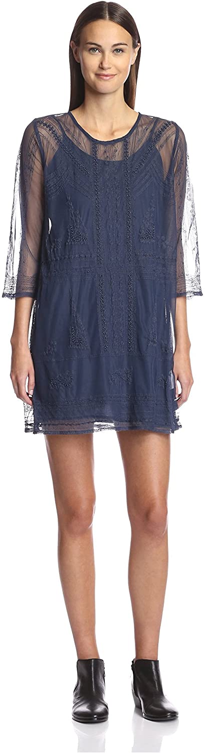 Price:$71.50    Beautiful Stories Women's Sheer Dress, Midnight, XS  Clothing