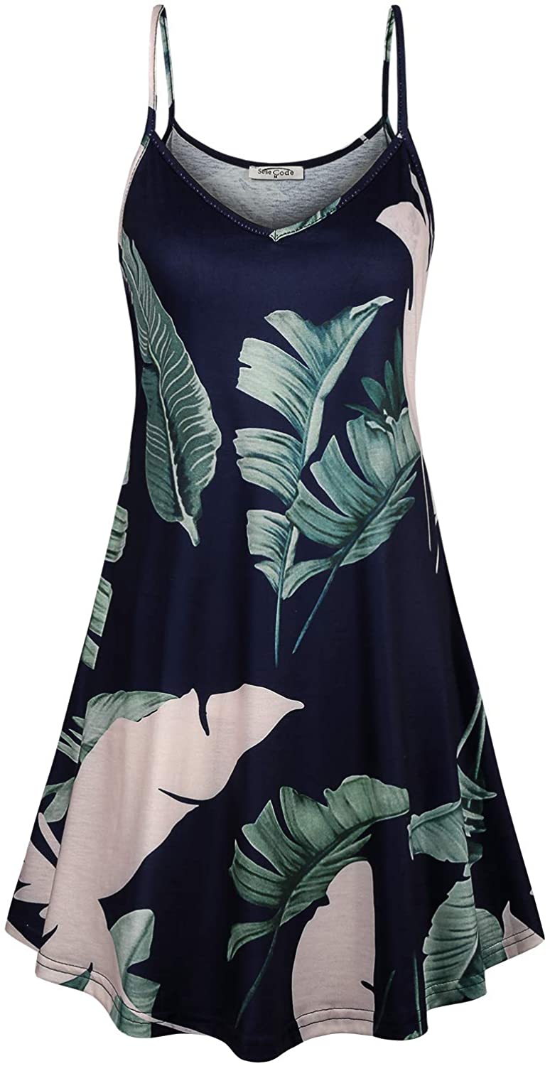 Price:$10.99 SeSe Code Women's Casual Spaghetti Strap Floral Printed Summer Beach Swing Dress at Amazon Women’s Clothing store