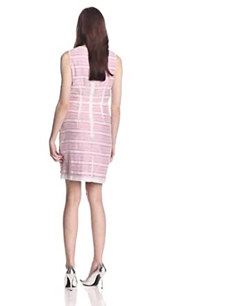 Price:$167.29    Ivy & Blu Women's Sleeveless Stripe and Lace Sheath Dress, Multi, 14  Clothing