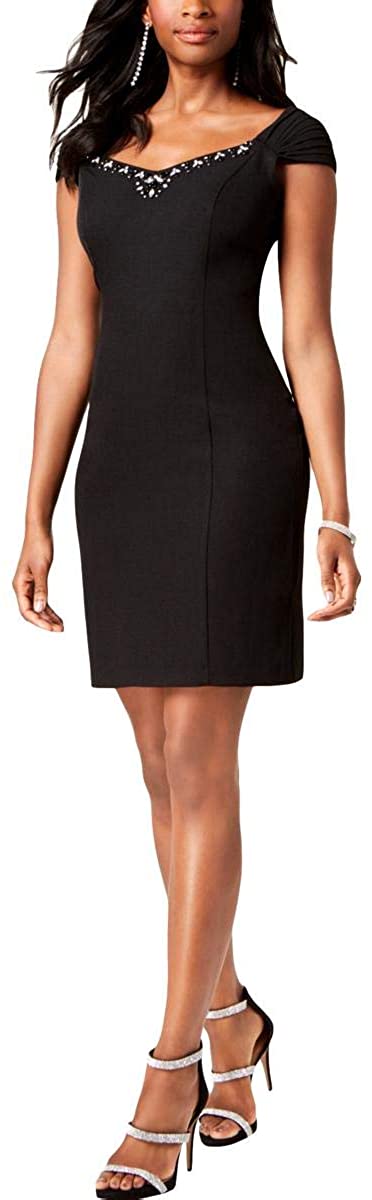 Price:$44.99 Jessica Howard Women's Crepe Bodycon Cocktail Dress with Chiffon Cap Sleeves at Amazon Women’s Clothing store