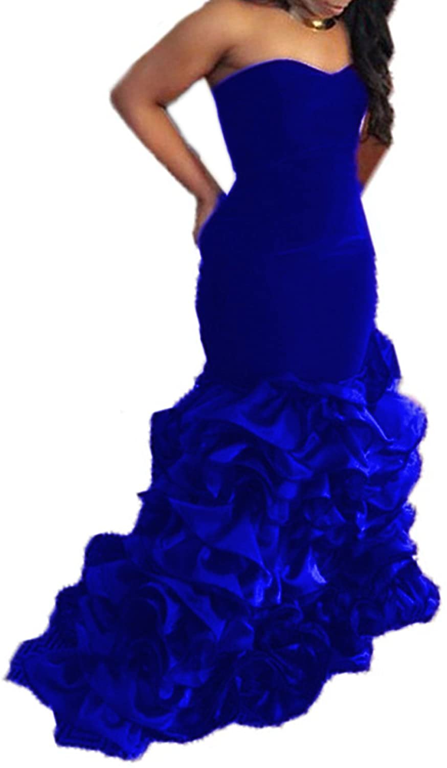 Price:$129.00 UTAMALL Burgundy Velvet Long Mermaid V Neck Prom Dresses Evening Gowns For Women at Amazon Women’s Clothing store