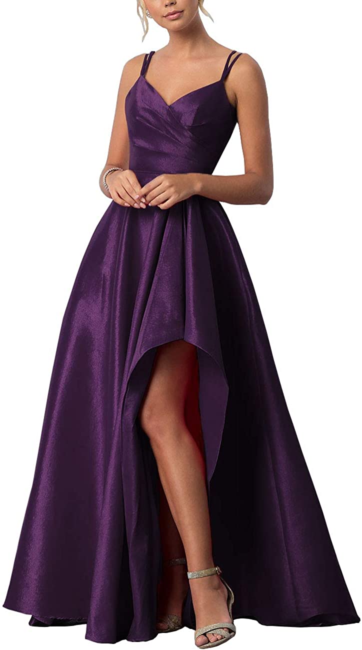 Price:$59.99    DYS Women's Asymmetrical Prom Dress Spaghetti Straps Pockets Bridesmaid Dresses  Clothing