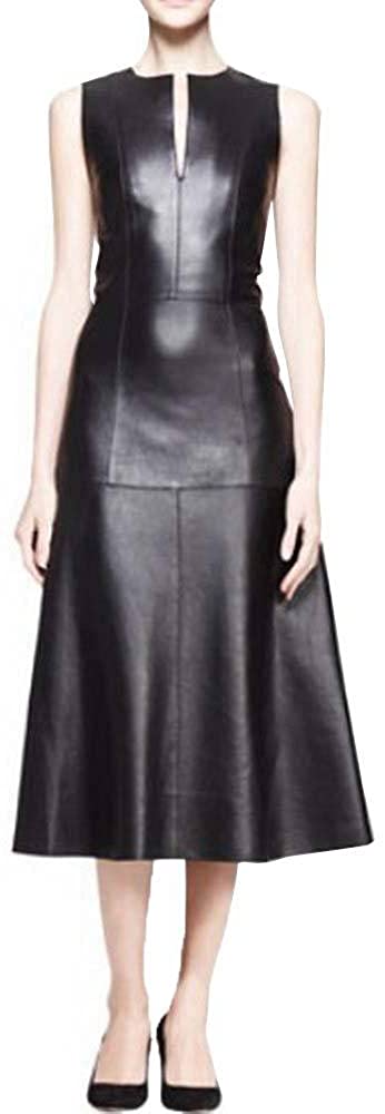 Price:$99.99 Angel&Lily A-line Skirt Slim Below Knee Faux Leather Dress plus1x-10x(SZ16-52) at Amazon Women’s Clothing store