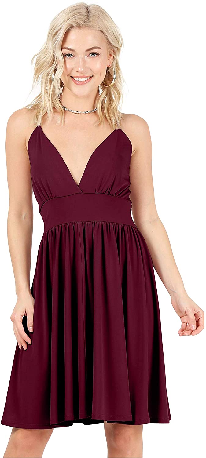 Price:$19.99    Women's Sleeveless Summer Skater Fit and Flare Dress Party Semi Formal Dress - Made in USA  Clothing