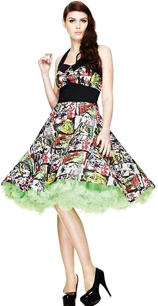 Price:$59.99    Hell Bunny Women's Horror B-Movie Rockabilly 50's Dress XS/US 4 Multicoloured  Clothing