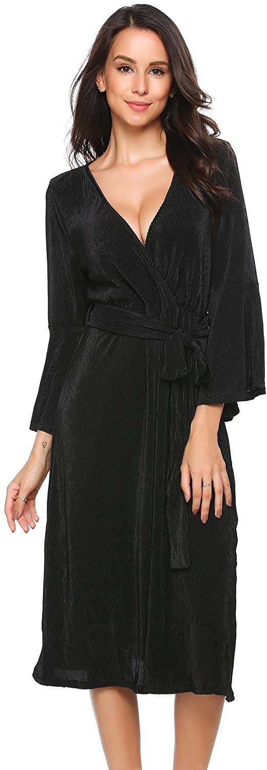 Price:$5.99 Misakia Women Elegant V Neck Lace A-Line 3/4 Sleeve Pleated Cocktail Party Dress at Amazon Women’s Clothing store
