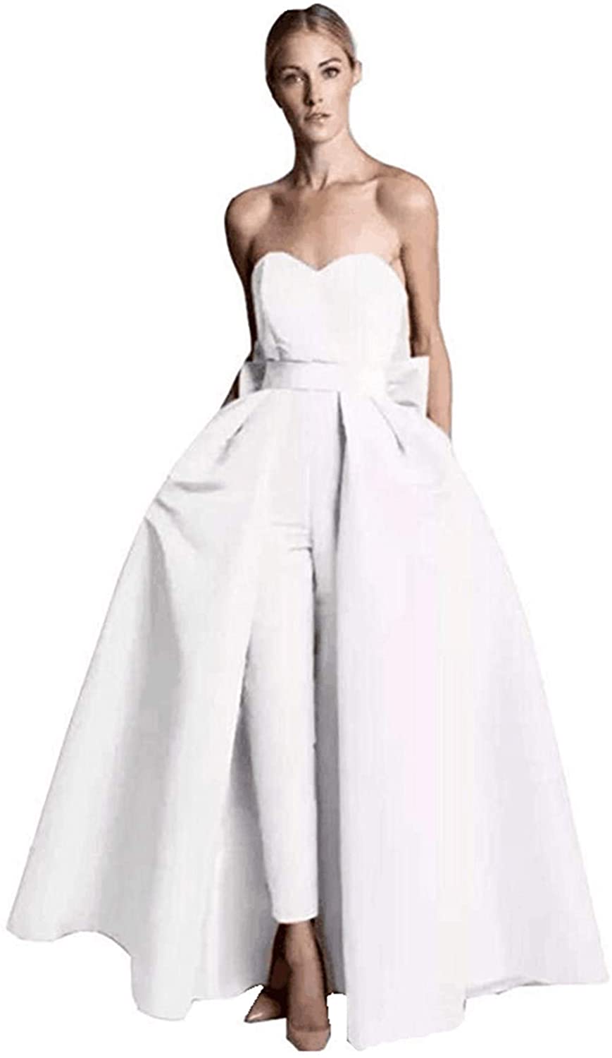 Price:$0.00 Emmani Women's Strapless Party Jumpsuits with Detachable Skirt at Amazon Women’s Clothing store