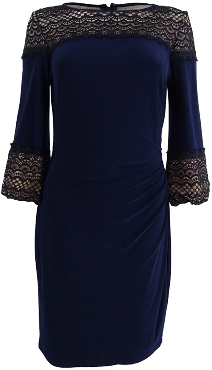 Price:$89.99 Lauren by Ralph Lauren Women's Lace-Inset Jersey Dress at Amazon Women’s Clothing store