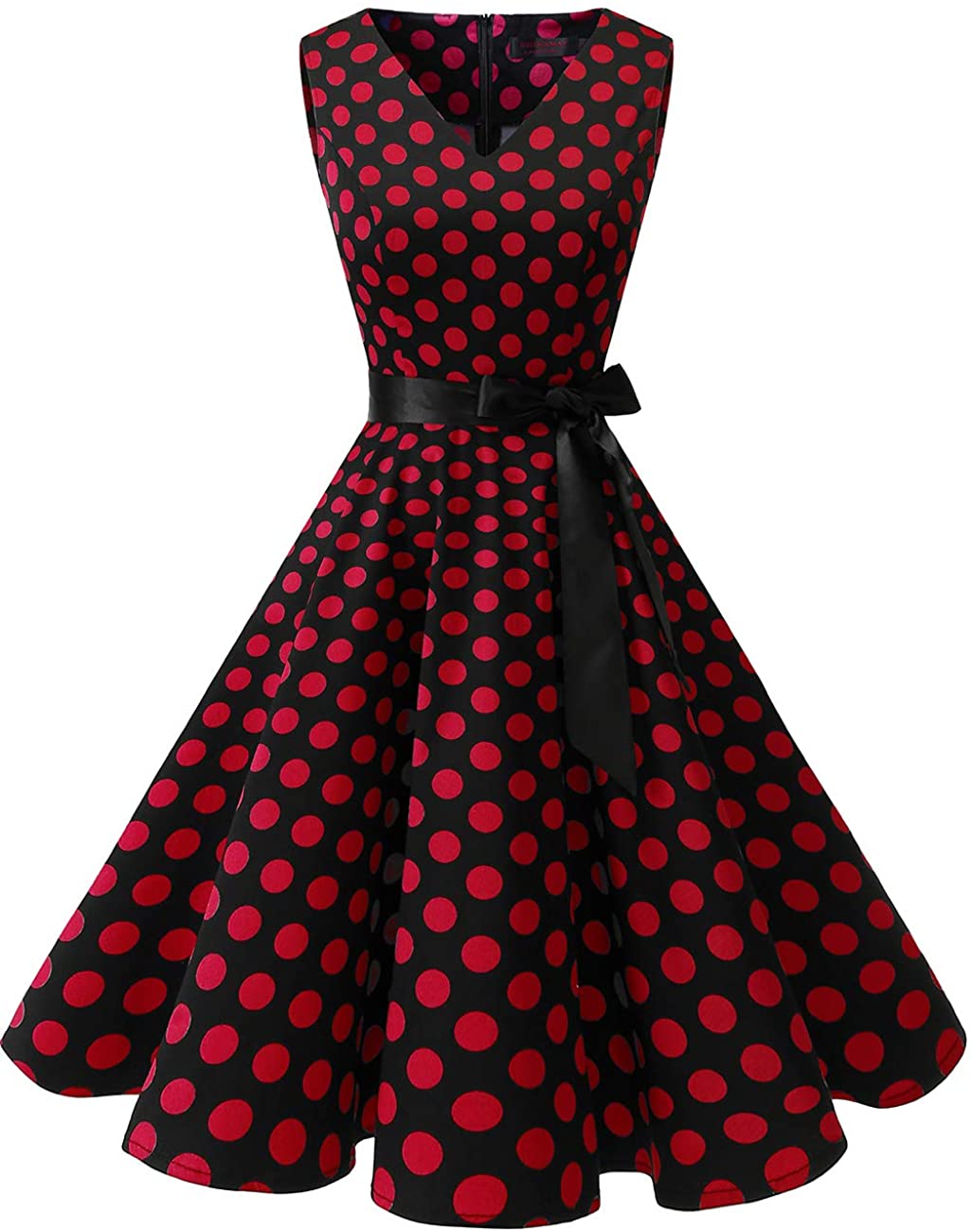 Price:$12.99    Bridesmay Women's 50s Vintage V-Neck Retro Rockabilly Swing Cocktail Party Dress  Clothing