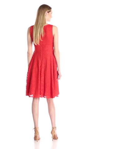 Price:$54.42    Gabby Skye Women's Solid Crochet Lace A-line Dress  Clothing