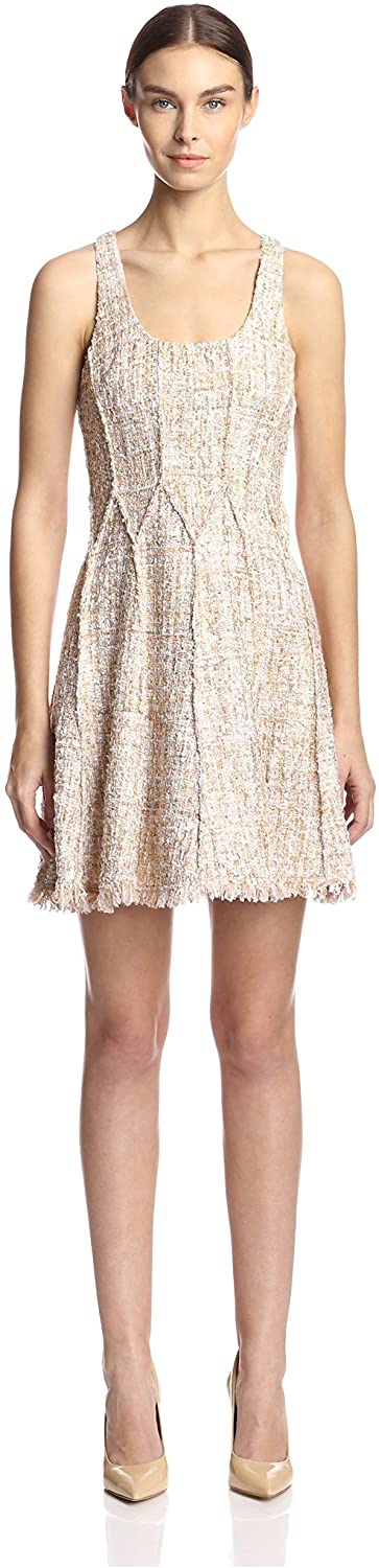 Price:$175.54    Jay Godfrey Women's Diaz Fit & Flare Tweed Dress, Blush Multi, 10  Clothing
