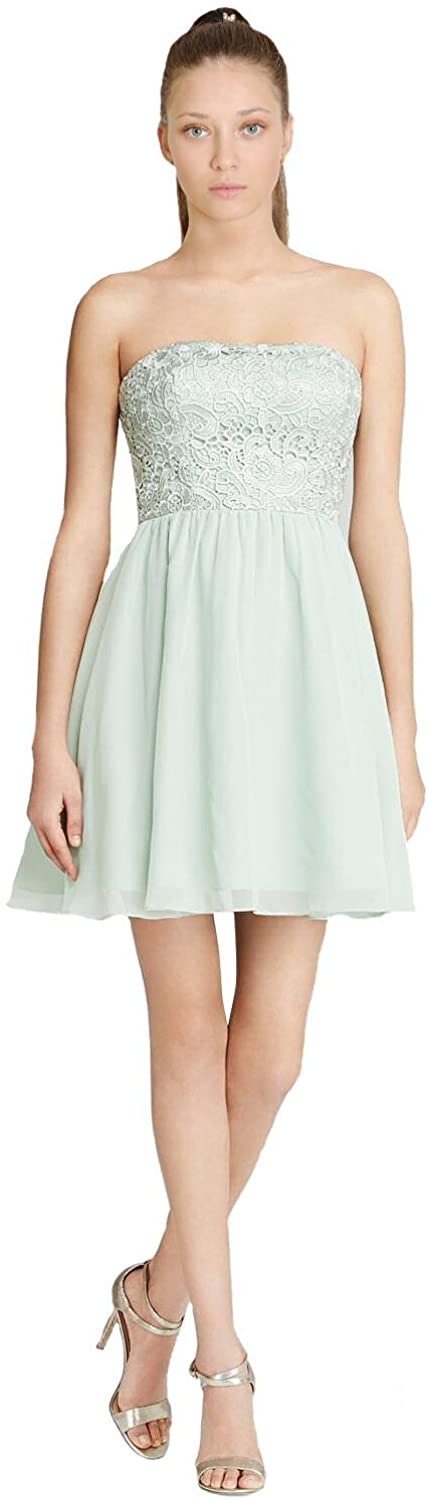 Price:$9.99    Aidan Mattox Lace & Chiffon Strapless Fit & Flare Cocktail Party Dress  Clothing