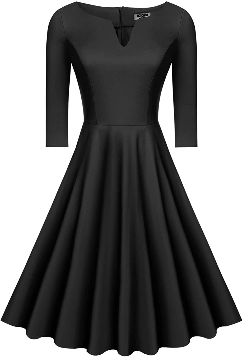 Price:$9.99 Hotouch Women's Classy Audrey Hepburn 1950s Vintage Rockabilly Swing Dress at Amazon Women’s Clothing store