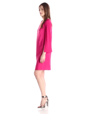 Price:$49.99    Donna Ricco Women's Pink Sheath with Boat Neck  Clothing