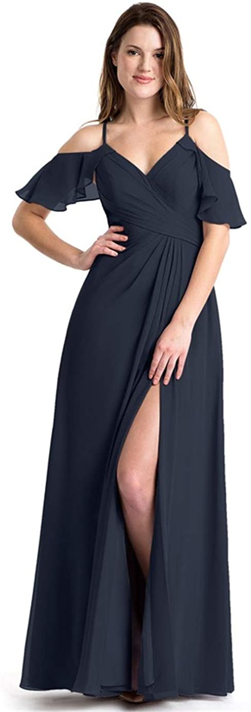 Price:$65.99 Miao Duo Women's Long Bridesmaid Dress With Slit Straps at Amazon Women’s Clothing store