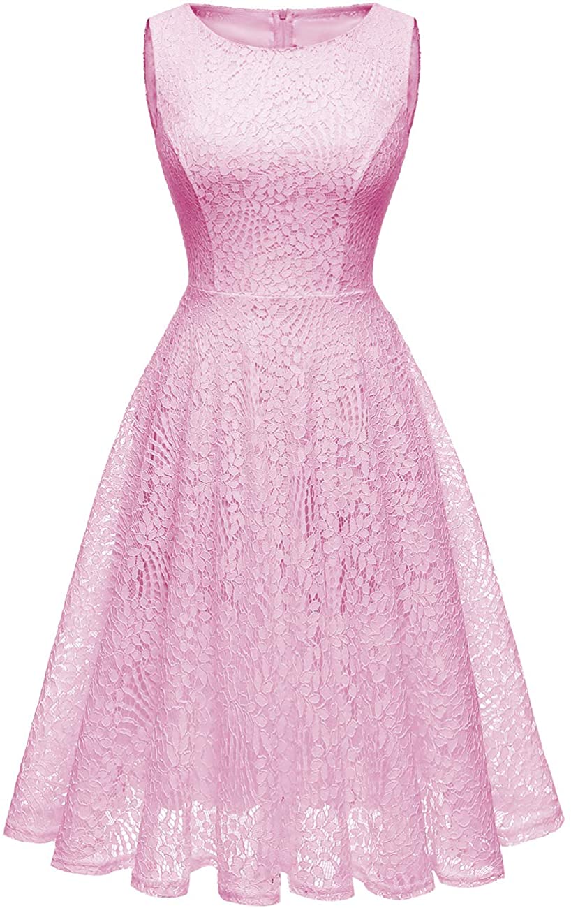 Price:$19.99    Kingfancy 50s Homecoming Dress, 1950 Cocktail Lace Vintage Dresses Crew Neck Prom Bridesmaid Dress  Clothing