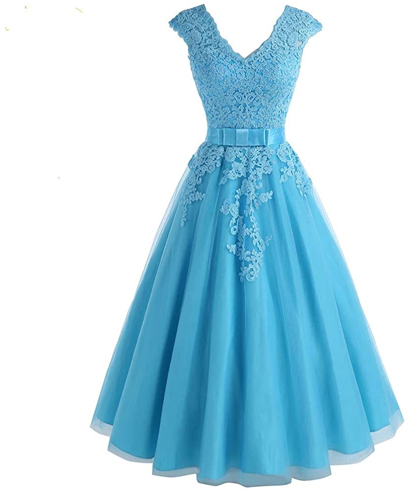 Price:$79.00    Women's Homecoming Vintage Tea Length Dress Vintage Lace Cocktail Formal Prom Dress Plus Size  Clothing