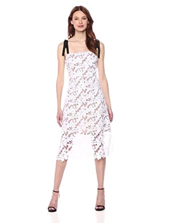 Price:$142.75    Donna Morgan Women's Shoulder Tie Sleeveless Lace Dress  Clothing