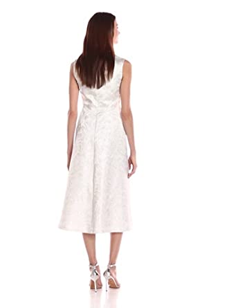 Price:$110.08    Anne Klein Women's Metallic Jacquard Seamed Fit-and-Flare Dress  Clothing