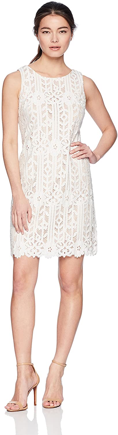 Price:$92.22 Jessica Howard Women's Petite Sleeveless Lace Shift Dress at Amazon Women’s Clothing store