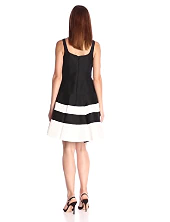 Price:$173.62    Halston Heritage Women's Sleeveless Round Neck Color-Blocked Structurd Dress with Notch  Clothing
