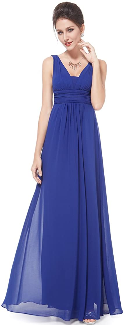 Price:$39.99 Alisapan Womens V-Neck Chiffon Long Bridesmaid Semi Formal Evening Dresses 8110 at Amazon Women’s Clothing store