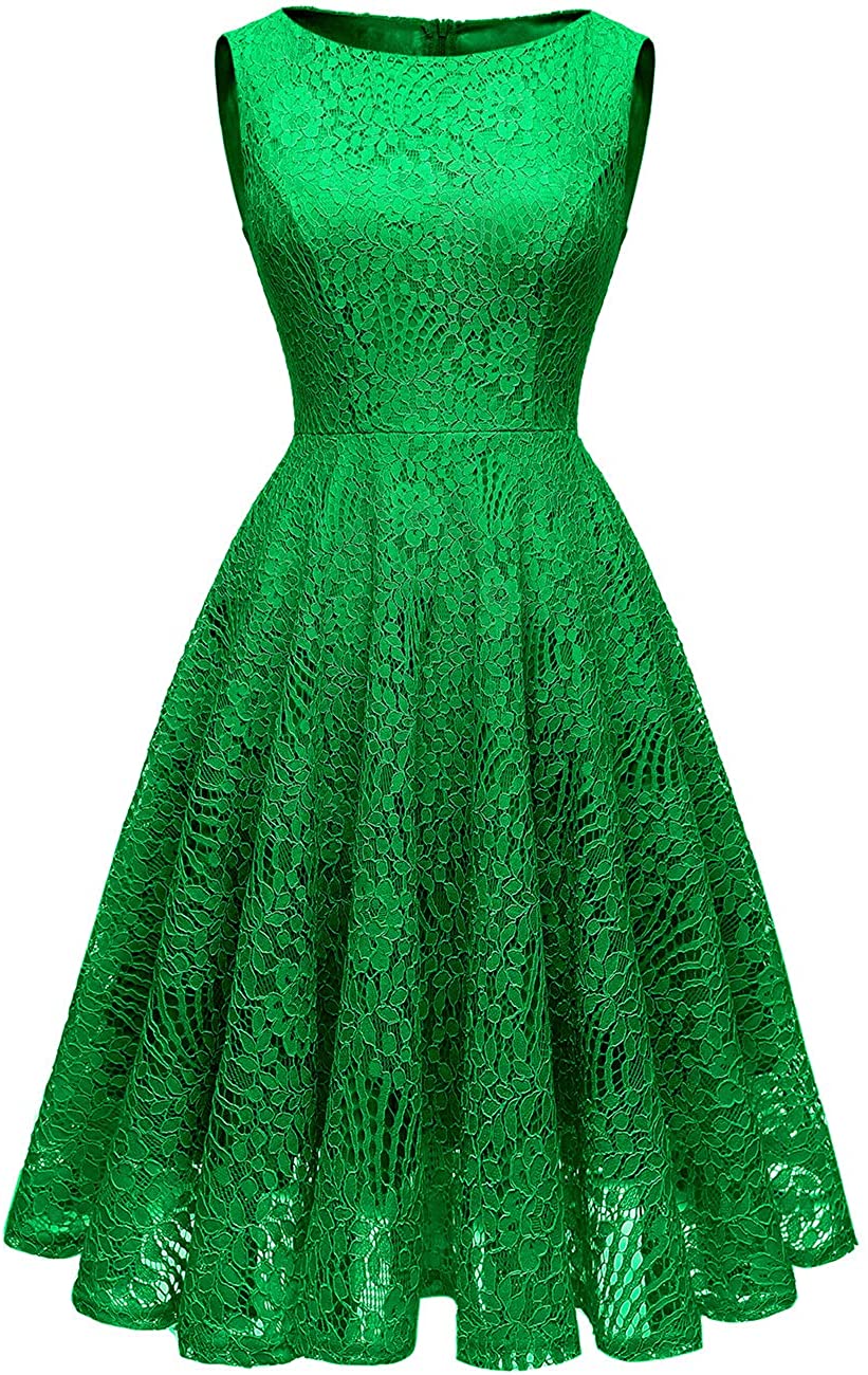 Price:$19.99    Kingfancy 50s Homecoming Dress, 1950 Cocktail Lace Vintage Dresses Crew Neck Prom Bridesmaid Dress  Clothing