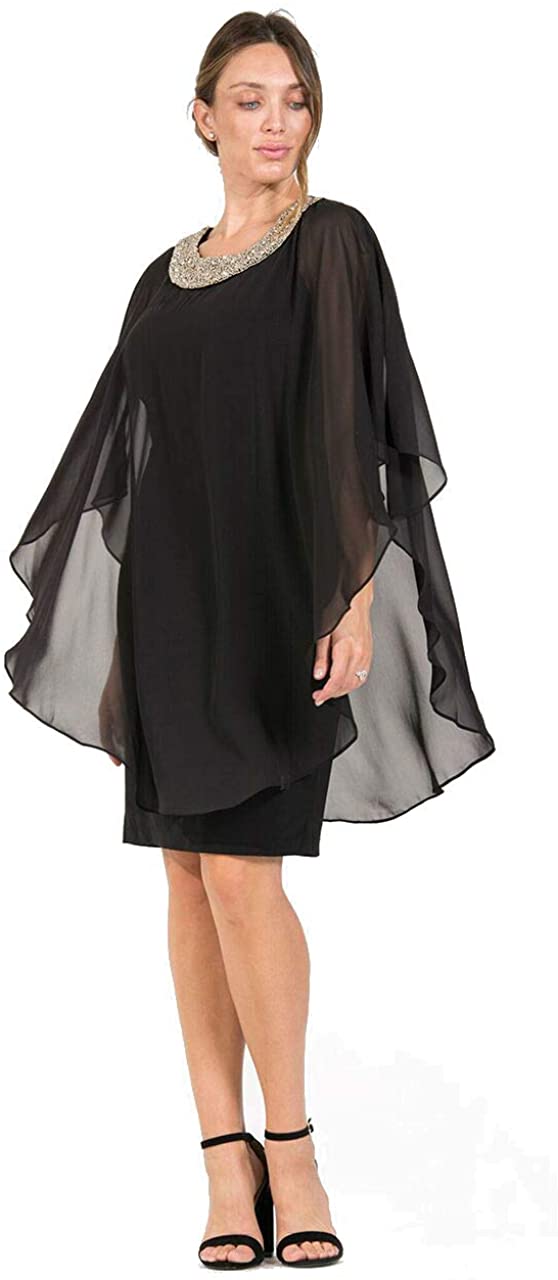 Price:$47.99    R&M Richards Short Cocktail Mother of The Bride Dress Black  Clothing