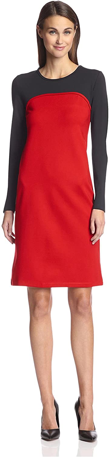 Price:$40.77    SOCIETY NEW YORK Women's Seamed Colorblock Dress, Red Combo, S  Clothing