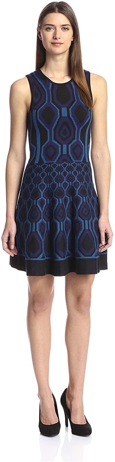 Price:$48.68    Leota Women's Fit & Flare Sweater Dress, Peacock, L  Clothing