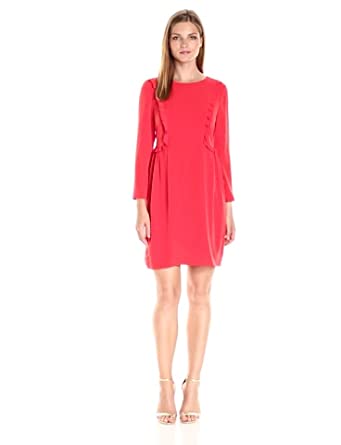 Price:$122.53    CeCe by Cynthia Steffe Women's Carly-L/s Ruffle Front Dress  Clothing