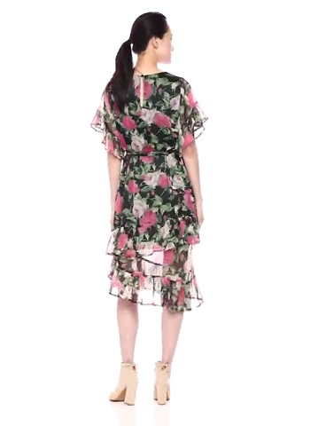 Price:$38.45    VERO MODA Women's Lili Chiffon Floral Midi Dress  Clothing