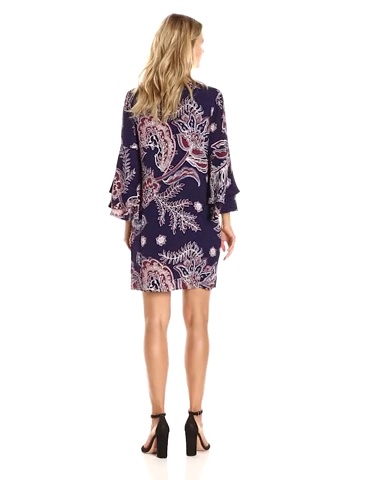 Price:$152.03    Ella Moss Women's Riya Flutter Sleeve Dress, Navy, S  Clothing