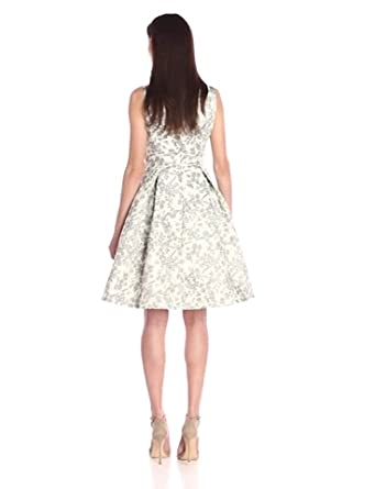Price:$144.93    Maggy London Women's Spring Floral Brocade Fit-and-Flare Dress, Black, 6  Clothing